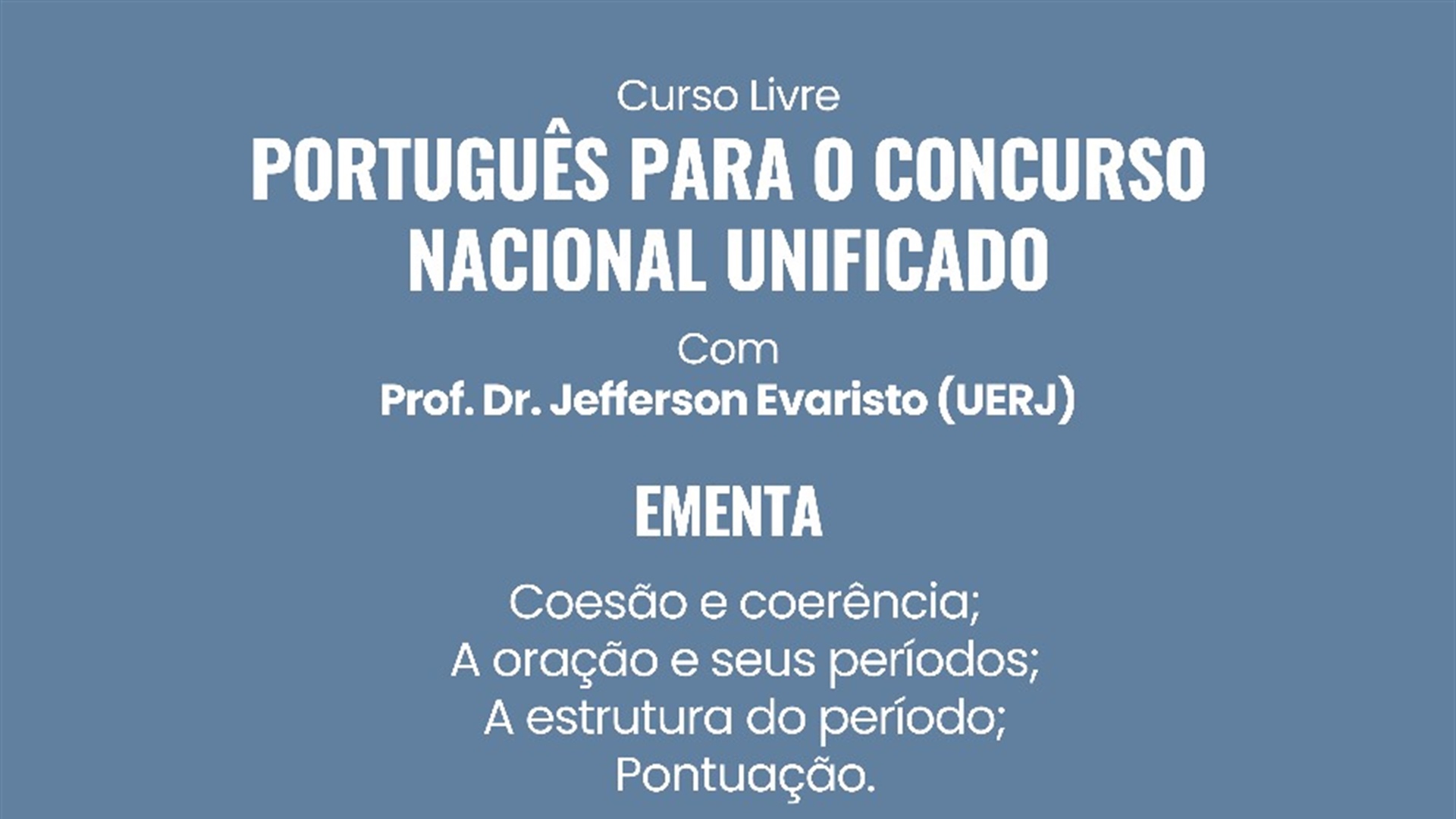 Português para o Concurso Nacional Unificado